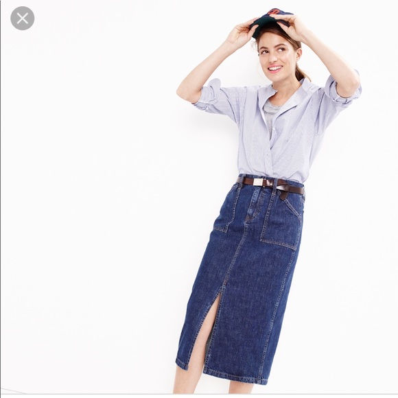 cargo denim skirt
